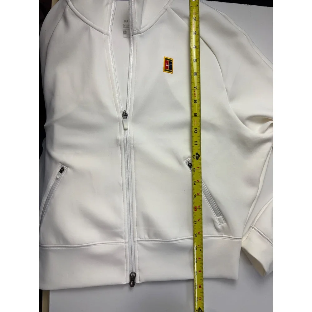 Nike Court Dri-FIT Victory Tennis Jacket White Full Zip Womens Medium Athletic
